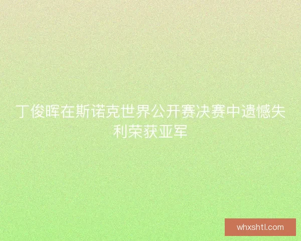 丁俊晖在斯诺克世界公开赛决赛中遗憾失利荣获亚军 丁俊晖在斯诺克世界公开赛决赛中遗憾失利荣获亚军